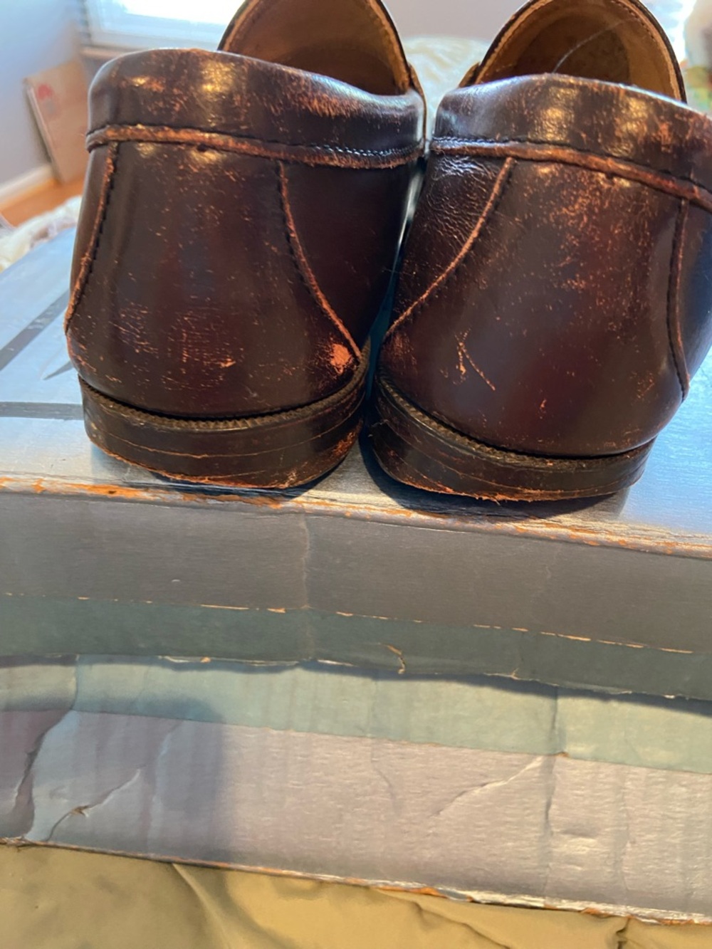 Men's Brown Leather Penny Loafers - Picture 3 of 6